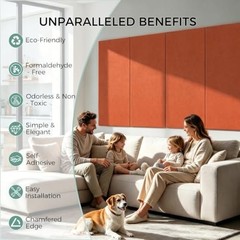 Acoustic Wall Panels Thickened Sound Proof Panel | Peel 2 Pack Honey Orange