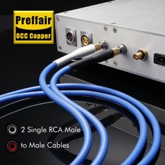 Pair HiFi OCC Copper RCA Cables Audio Signal Wire Interconnect Line Male to Male