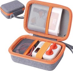 co2CREA Hard Case Compatible with pour Yoto Mini, Grey and Orange Zipper
