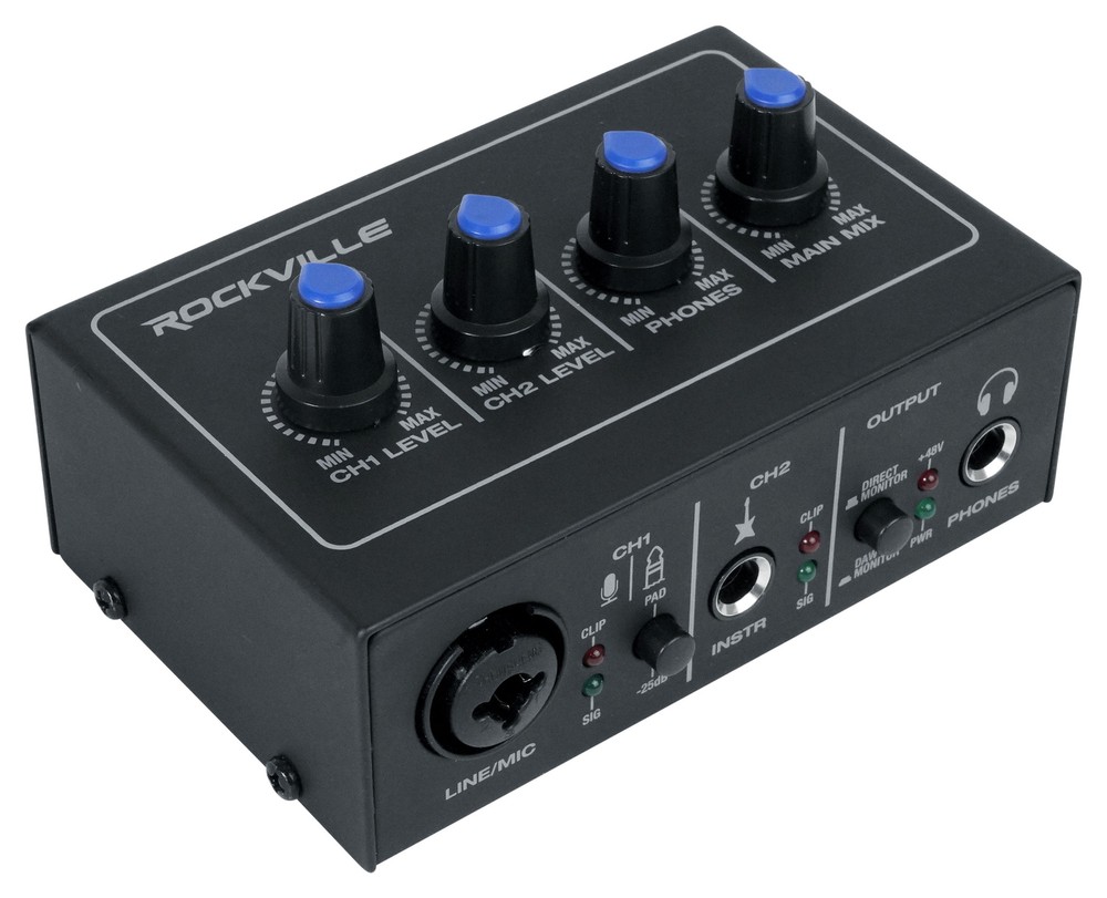 Rockville ROCK-U MINI USB Computer Recording Interface 24 Bit 192Khz Home Studio