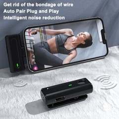 Wireless Lavalier Microphone Audio Video Recording Mini Mic For Android iphone