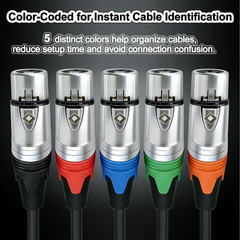 20x XLR 3Pin Male Female Socket Nickel-Plated Housing,Color Flexible Combination