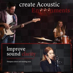 12 Pack Acoustic Panels 12x12x2 High Density Sound Absorbing Foam Wedge for Home