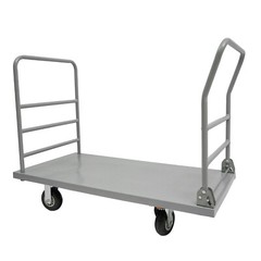 2000lbs Steel Platform Truck 48x24x36″ Hand Push Flat Cart 2 Casters w/ Brake US