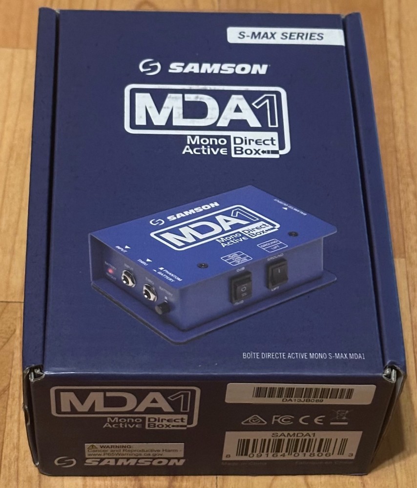 Samson MDA1 S-Max Mono Active Direct DI Box – 48V Phantom / 9V