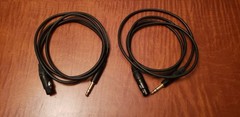 PAIR of Mogami Neglex 2534 6ft Shielded Cables XLR Female to 1/4in TRS Male