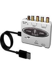Behringer UFO202-BK High- USB Audio Interface Vinyl Recording Bundle, Black