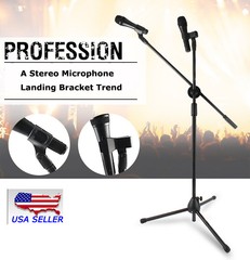 TECHTONGDA 1 PC Microphone Mic Stand Foldable Tripod 360-Degree Rotation New