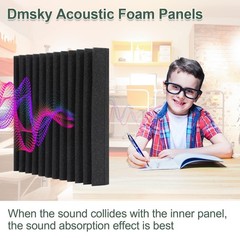 50 Pack Acoustic Foam Panels,2″X 12″ X 12″Sound Wedge 2″x12″x12″, 50P-Foam