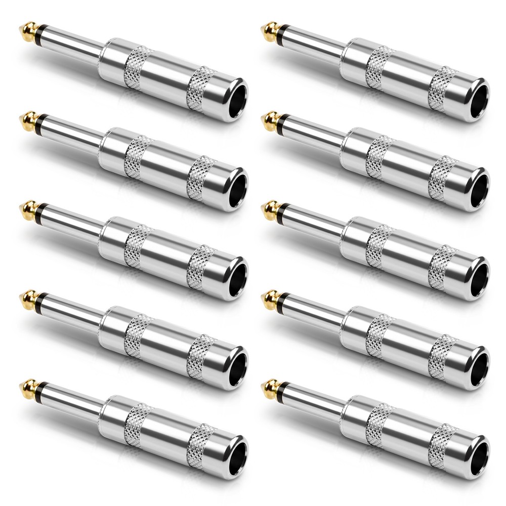 10pc 1/4″MONO TS Phone Audio Phono Guitar Cable Male Connector Plug Jack 6.35mm
