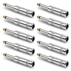 10pc 1/4″MONO TS Phone Audio Phono Guitar Cable Male Connector Plug Jack 6.35mm