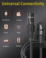 XLR Microphone Cables 1.6FT 2-Pack, Male to Female Balanced, OFC Shielded Mic Co