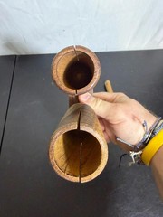 Vintage Wooden Double Guiro Scraper Percussion Instrument