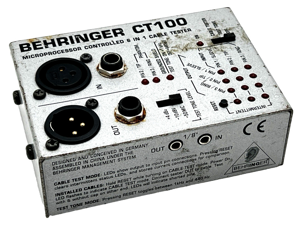 BEHRINGER CT100 MICROPROCESSOR CONTROLLED 6-in-1 CABLE TESTER