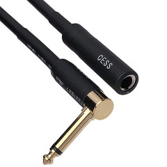 CESS-090 Low-Noise Right Angle 1/4 TS Male to Female Guitar Extension Cable 2 P