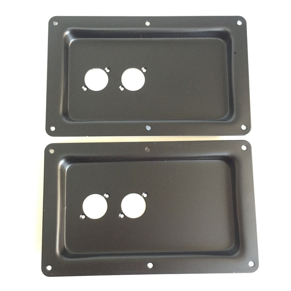 2 Large Blank Metal Speaker Jack Plate Dual Cuts SpeakOn NL8MPR NL4MPR 200x120mm