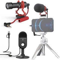 SmallRig Simorr Wave S1 Lite Compact On-Camera Shotgun Microphone, Bundle with V