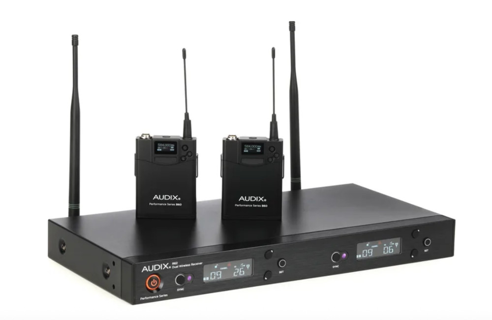 Audix AP62 BP 2-Channel Wireless Microphone System—Comes With 3 Earset Mics—NICE