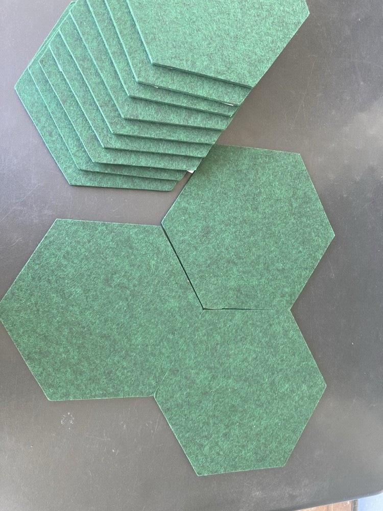 12x Hexagon Acoustic Panels 6 Inch Green Sound Absorbing Foam Tiles 8mm