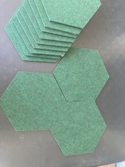 12x Hexagon Acoustic Panels 6 Inch Green Sound Absorbing Foam Tiles 8mm