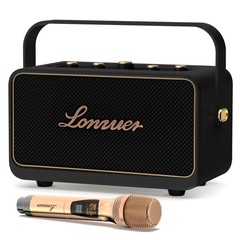 Lonzuer No Distortion 10000mAh Rechargeable 80W Retro Portable M, Black
