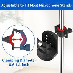 Adjustable Mic Stand Drink Holder with 360° Rotate Microphone Stand Cup Holde…