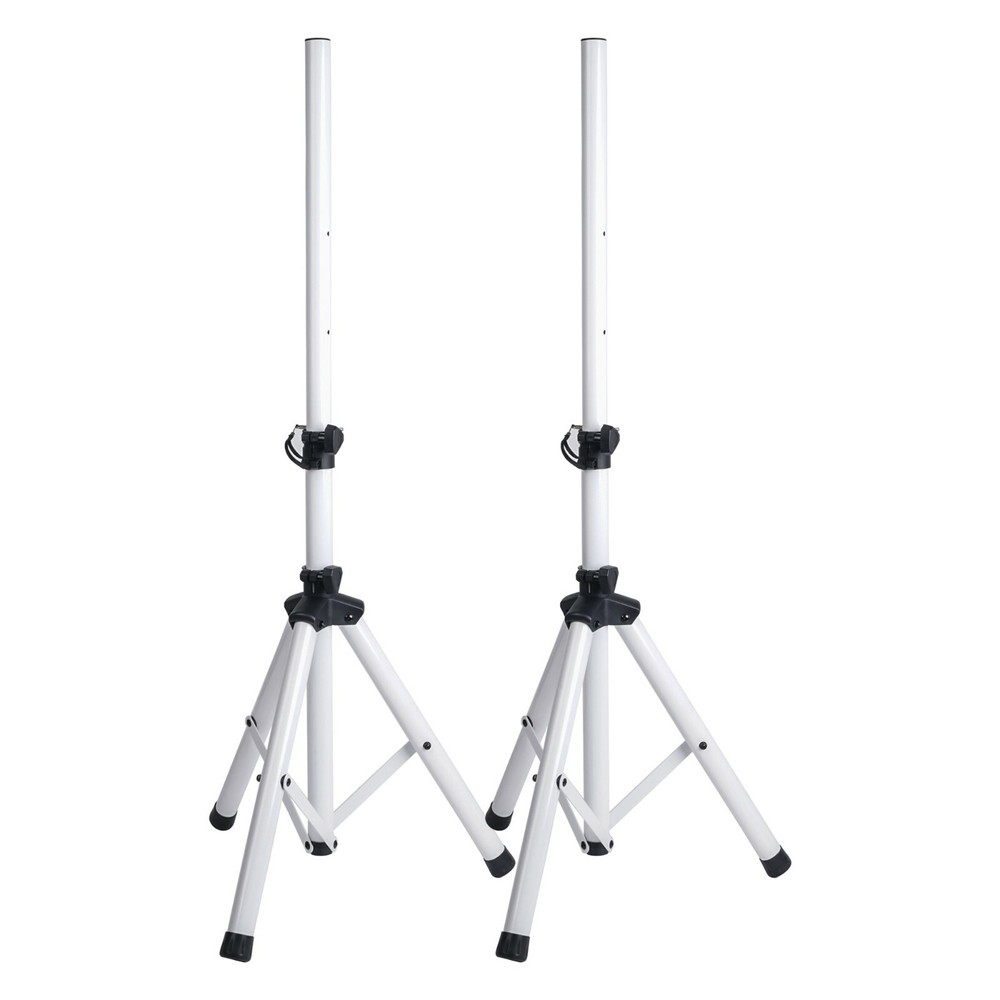 Sound Town 2-Pack Tripod Speaker Stand w/ Adjustable Height White STSD-48W-PAIR