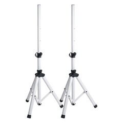 Sound Town 2-Pack Tripod Speaker Stand w/ Adjustable Height White STSD-48W-PAIR
