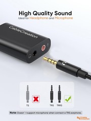 CableCreation Type C External Sound Card with 3.5 mm 1-Pack, Black USB C