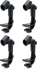 4-Pack Adjustable Drum Microphone Rim Mount Clips Snare Tom Mic Holder Black Set