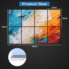 Decorative Acoustic Panels 8 Pack, 48″x32″ Large Sound 48 X 32 Inches Paintings