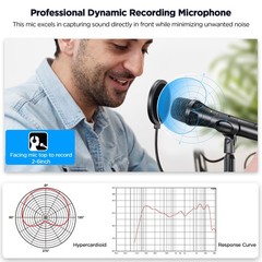 Xlr Usb Dynamic Microphone for Singing Recording, Metal Dynamic Studio Singin…