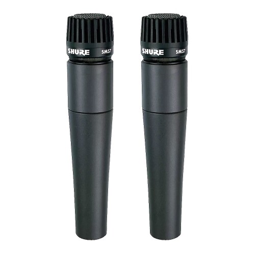 Shure SM57-LC Legendary Unidirectional Dynamic Pro Instrument Microphone PAIR