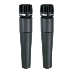 Shure SM57-LC Legendary Unidirectional Dynamic Pro Instrument Microphone PAIR