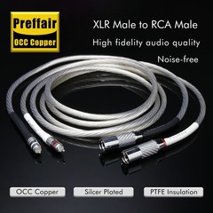 HiFi OCC Silver Plated Audio RCA To XLR Interconnect Cable Balanced Signal Wires