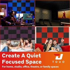 12 Pack Acoustic Panels – Sound Proof Foam Panels for 1″ Thick 12 Pack Black