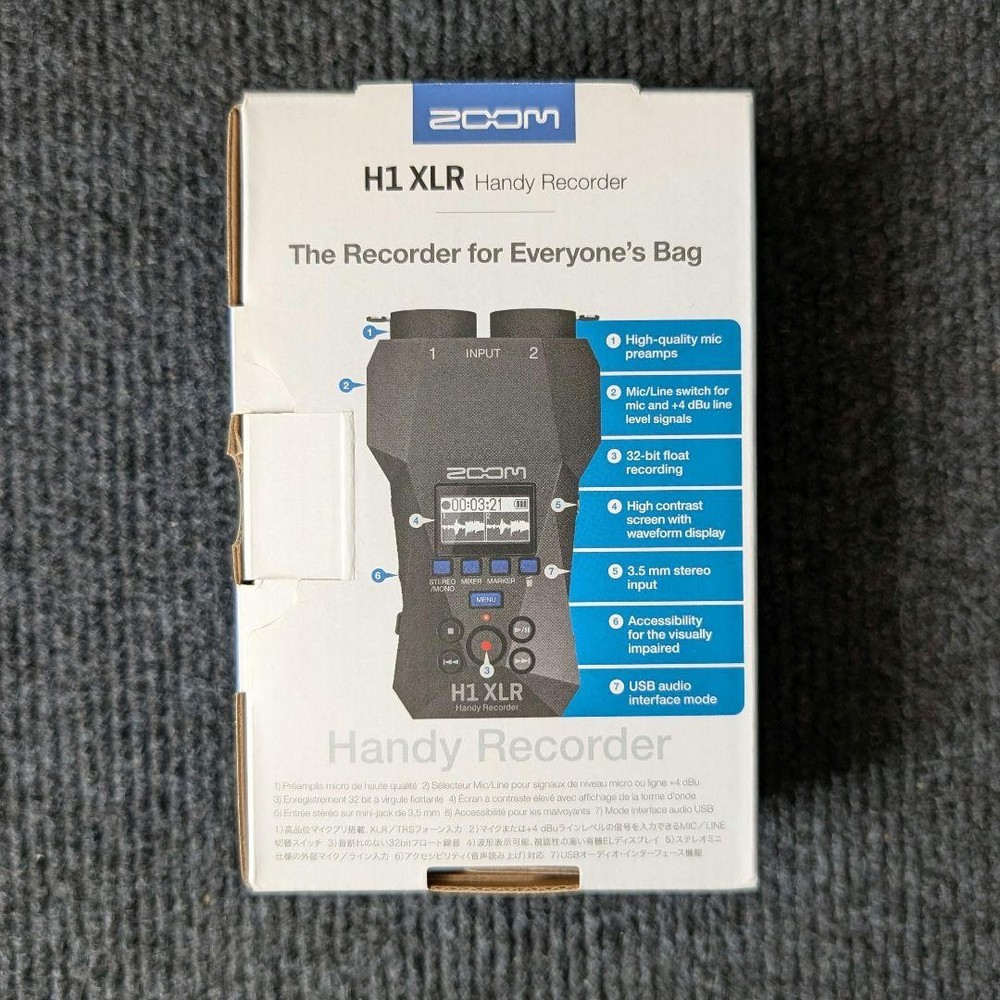 ZOOM H1 XLR Handy Recorder 32-Bit Float 2 XLR/TRS Inputs From Japan