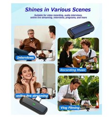 Wireless Microphone Lapel Lavalier Mic & Charging Case for iPhone 16/15 Samsung