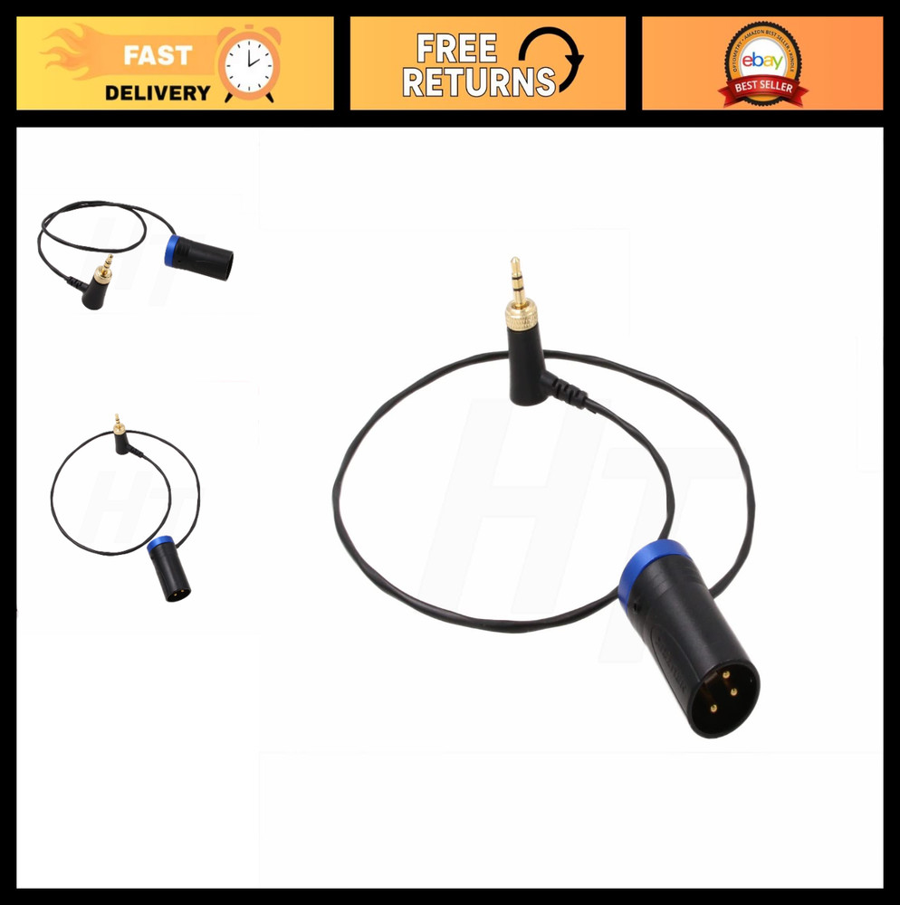 3.5mm XLR 3 Pin Audio Cable Locking for Wireless Receiver to Camera Mixer, 20″ B