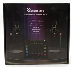 Hayner Seek Audio Mixer Bundle for 2, Podcast Microphones w/ Mixer