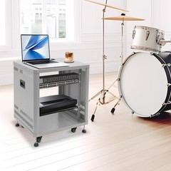 Grey 12U 19.8*22.4*23.6 in Carbon Steel Network & Stereo Rack For Nightclubs