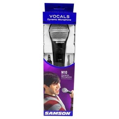 Samson M10 Dynamic Vocal Handheld Microphone Mic w Boom Stands Cables 2 Pack