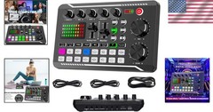 F988 Audio Interface with DSP Noise Reduction & Voice Changer for Live Streaming