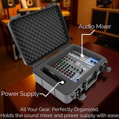 Studio Travel Case fits Zoom LiveTrak L8 Digital Mixer Recorder, Hard Case Only