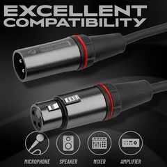 By Gator Cases Headliner Series Premium 10 Foot XLR Microphone Cable, (GCWH-X…
