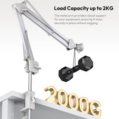 Overhead Camera Mount Microphone Stand Detachable C-clamp 2KG Load for Camera Mi