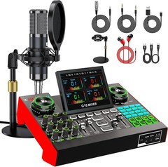 Podcast Microphone Bundle with Live Sound Board Audio Mixer,Podcast Equipment..