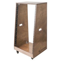 Sound Town DIY Slanted 20U Studio Rack, Plywood, Weathered Brown (SDRK-20TB)