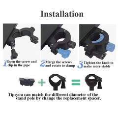 Universal Microphone Stand Plastic Tray with Holder Clamp on pole Microphone …