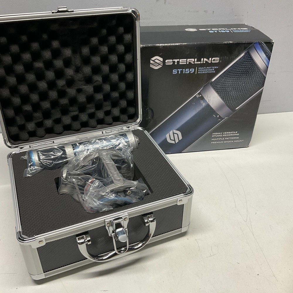 STERLING ST159 Multi-Pattern Condenser Microphone – Blue/Silver Tested w/ Box
